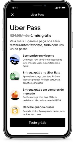 A assinatura do Uber Pass é realizada pelo próprio app.