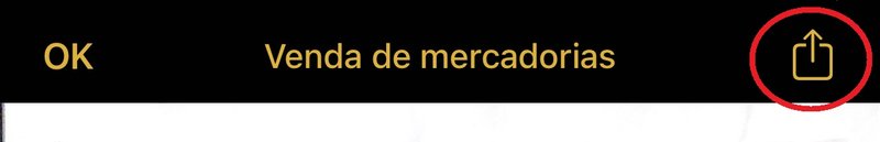 Aperte no ícone na parte superior da tela para compartilhar o seu documento