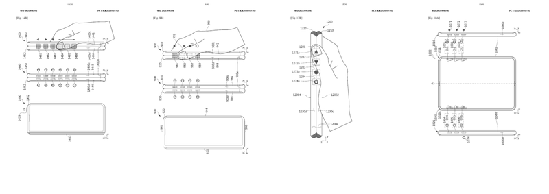 Patente de tecnologia de botões laterais touch, registrada pela Samsung na WIPO. (Fonte: 91mobiles, WIPO / Reprodução)