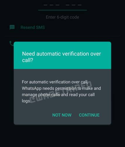Flash Call WhatsApp