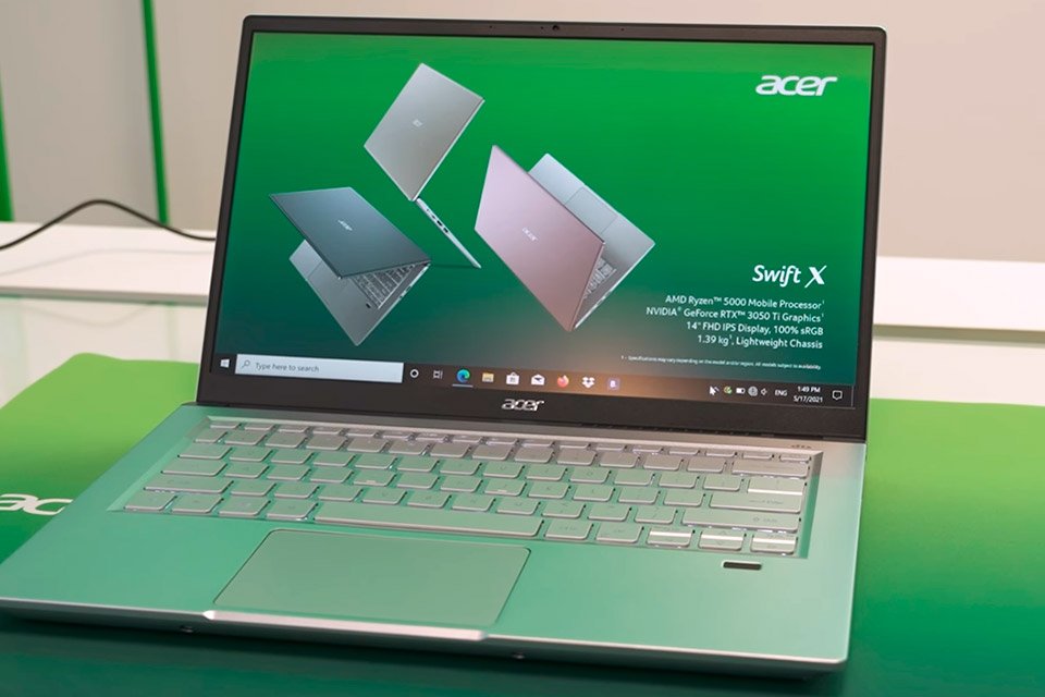 Acer Swift X combina design fino com hardware potente.