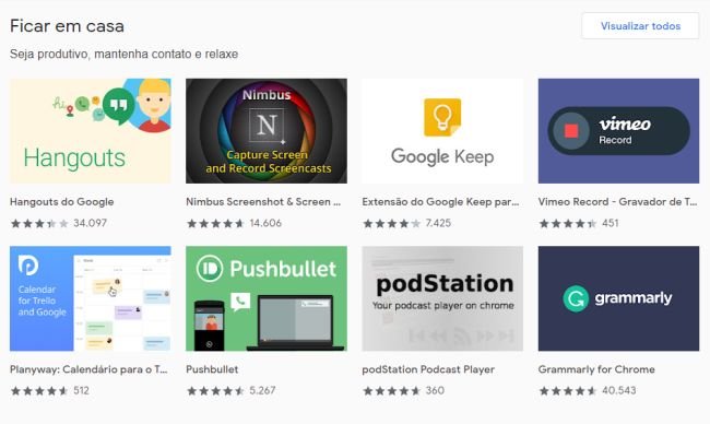 Loja de extensões do Google Chrome.