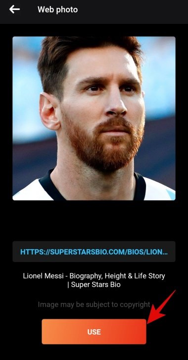 Confirmando a escolha da foto do jogador argentino Lionel Messi.