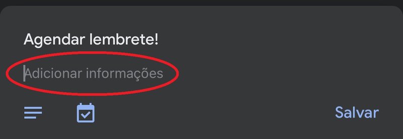 É possível adicionar informações na sua tarefa