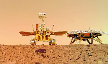 Rover chinês Zhurong manda selfie de Marte com sua plataforma 