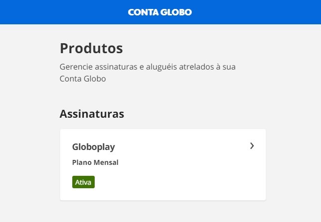 Clique na sua assinatura para ver o tipo de plano assinado e, posteriormente, cancelar a sua assinatura