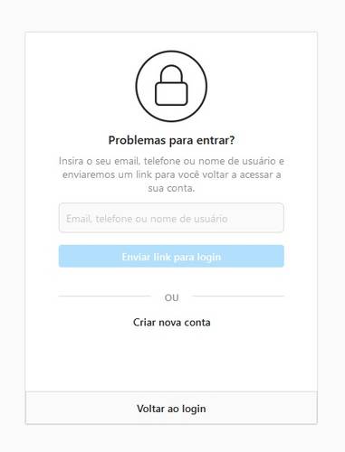 Escolha o método como você quer recuperar a sua senha