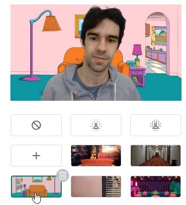 Você pode usar imagens da sua galeria ou pesquisar fundos famosos, como a sala de 