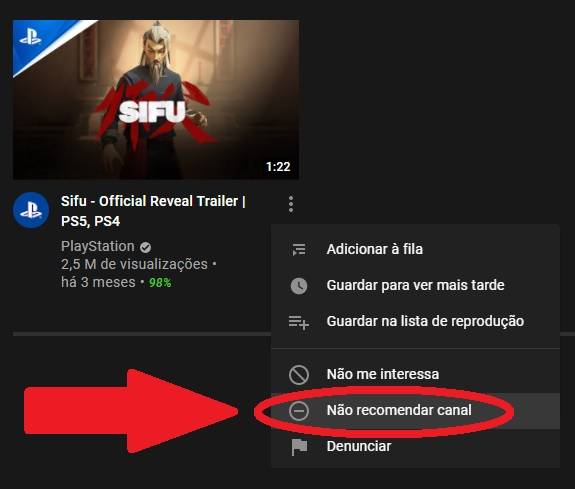Clique na opção 