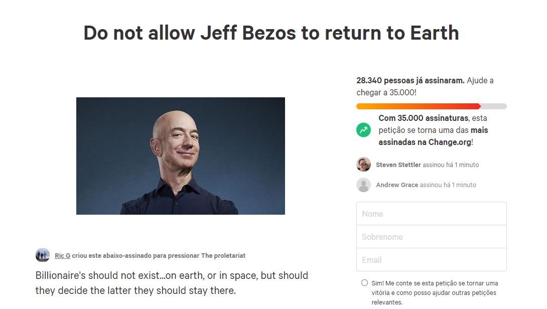 Petição Jeff Bezos