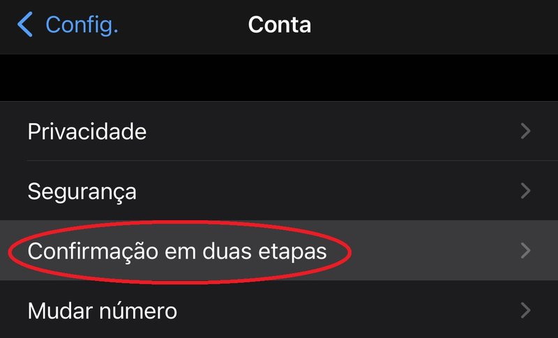 Aperta para configurar a Verificação em duas etapas