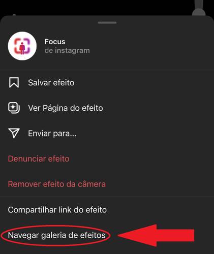 Deslize a tela para encontrar a opção 