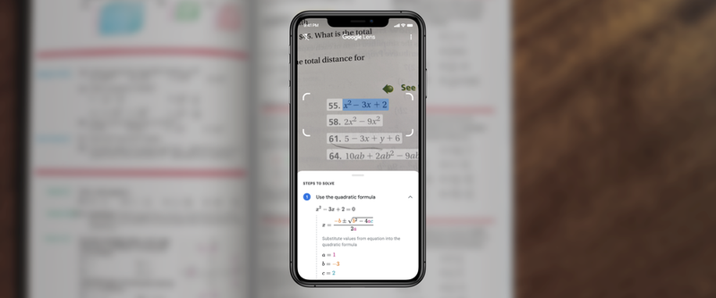 Google Lens pode ajudar a resolver questões matemáticas.