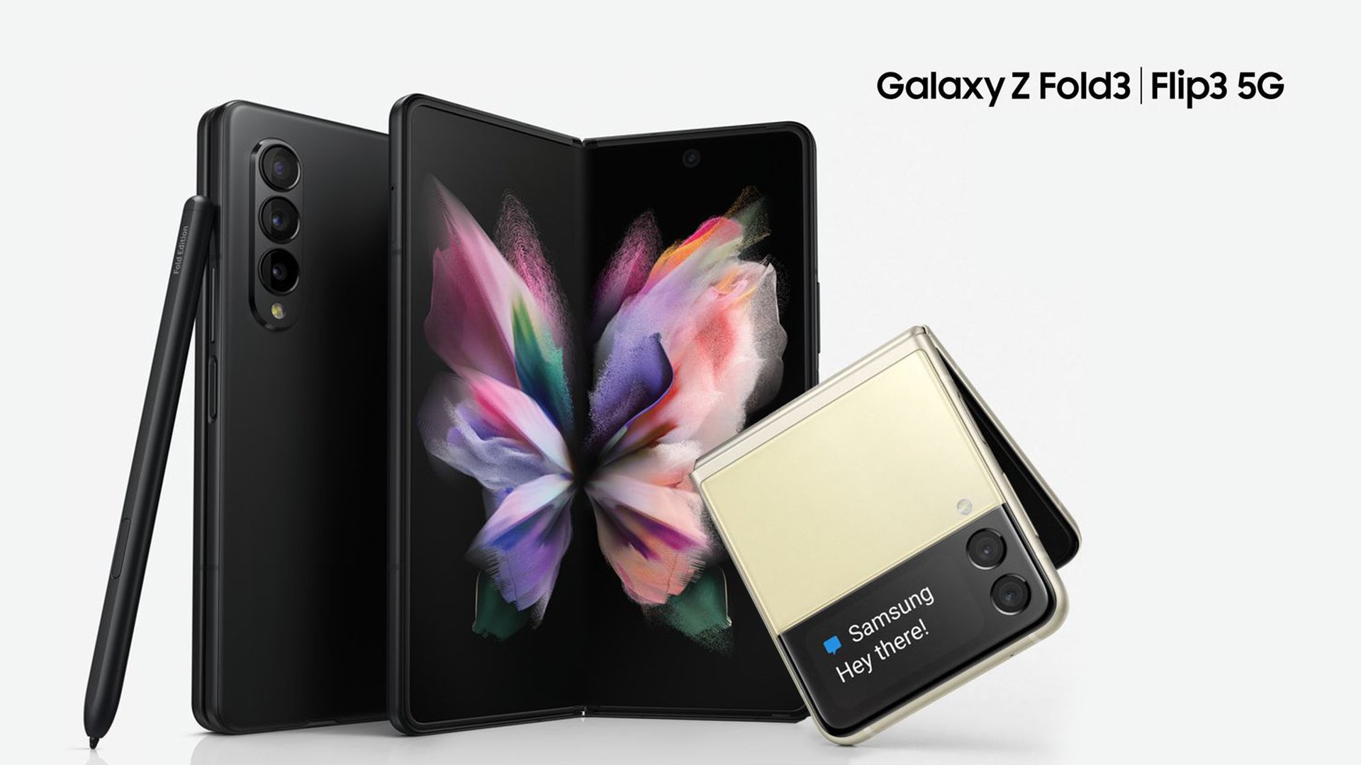 Visual oficial do Galaxy Z Fold3 e Flip3 5G. (Fonte: Evan Blass, Twitter / Reprodução)