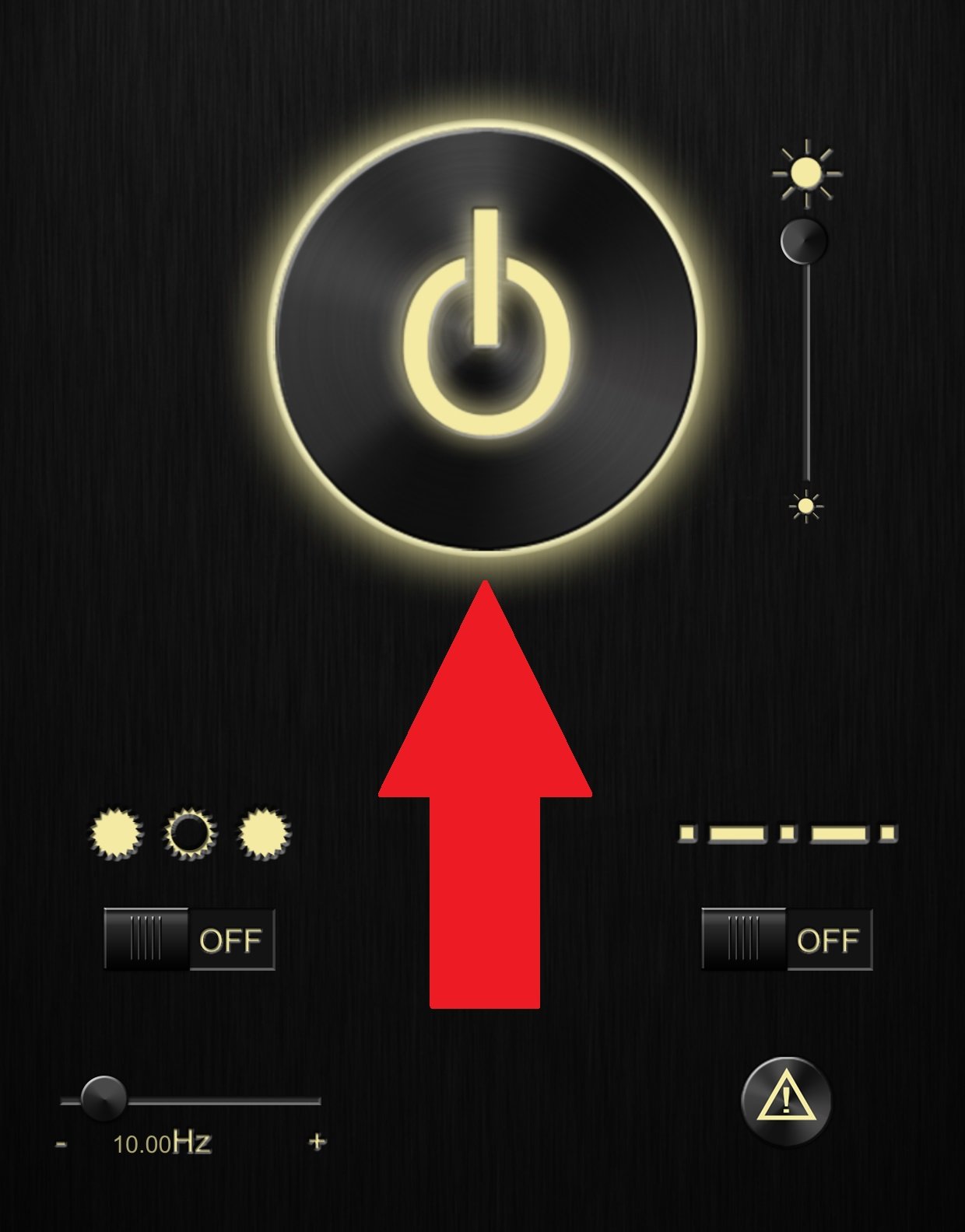 O botão principal liga e desliga a lanterna do seu iPhone