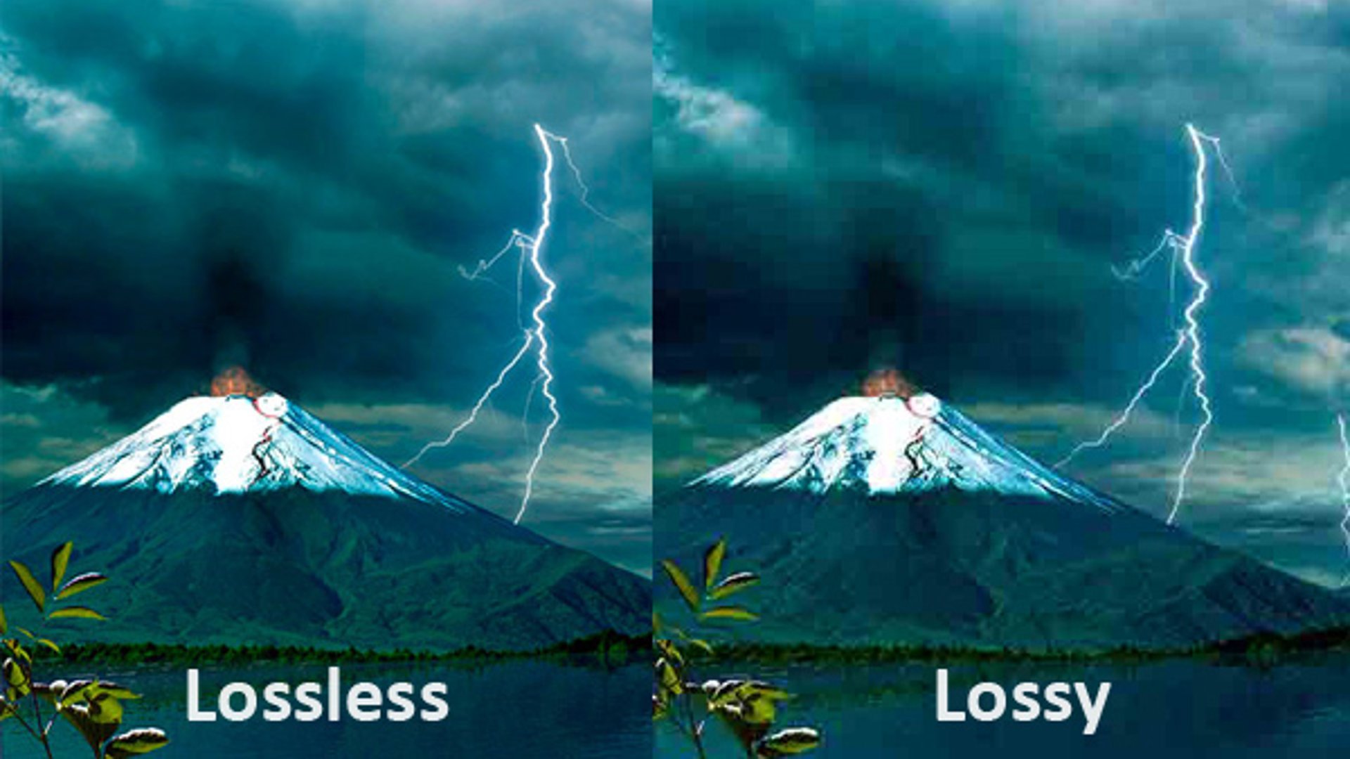 Exemplo ilustrativo de vídeo em um formato sem perdas e com perdas, respectivamente. (Fonte: Prime Inspiration / Reprodução)