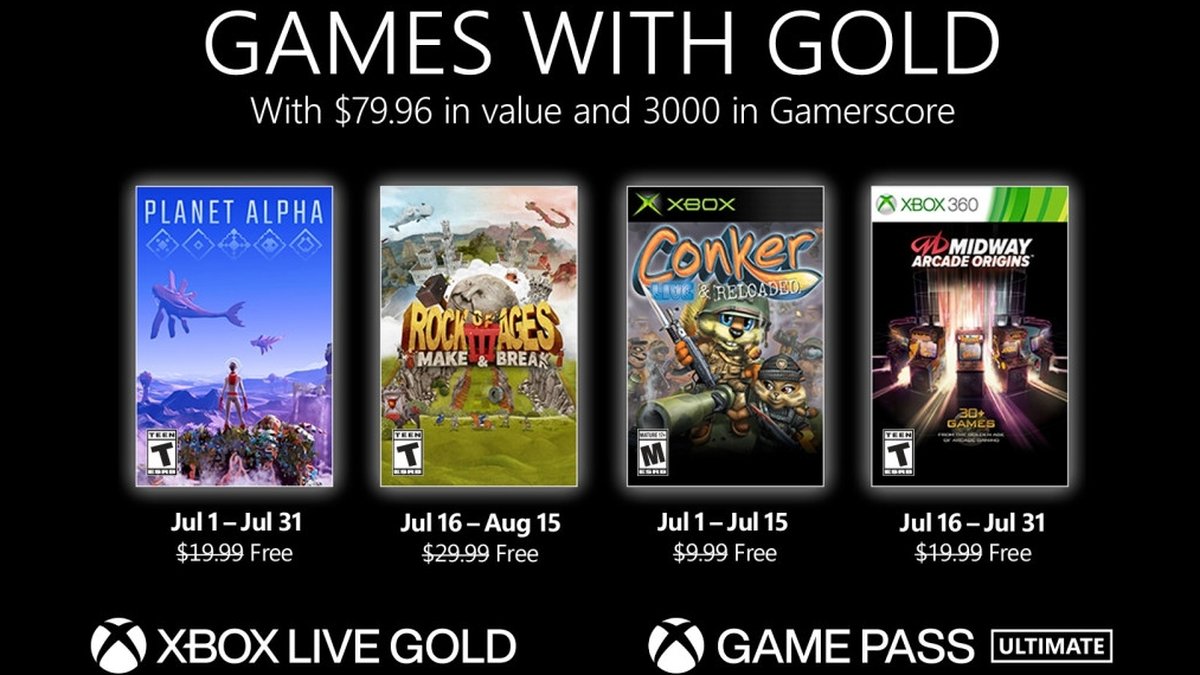 Xbox  Microsoft anuncia jogos gratuitos do Games With Gold de abril -  Canaltech