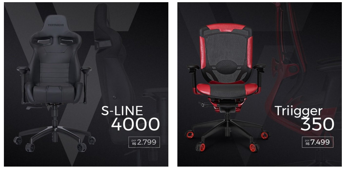A Vertagear oferece diversos modelos de cadeiras gamer em orçamentos variados