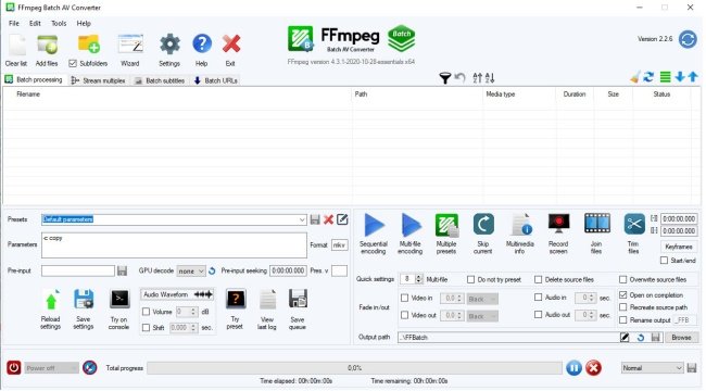 FFmpeg Batch AV Converter.