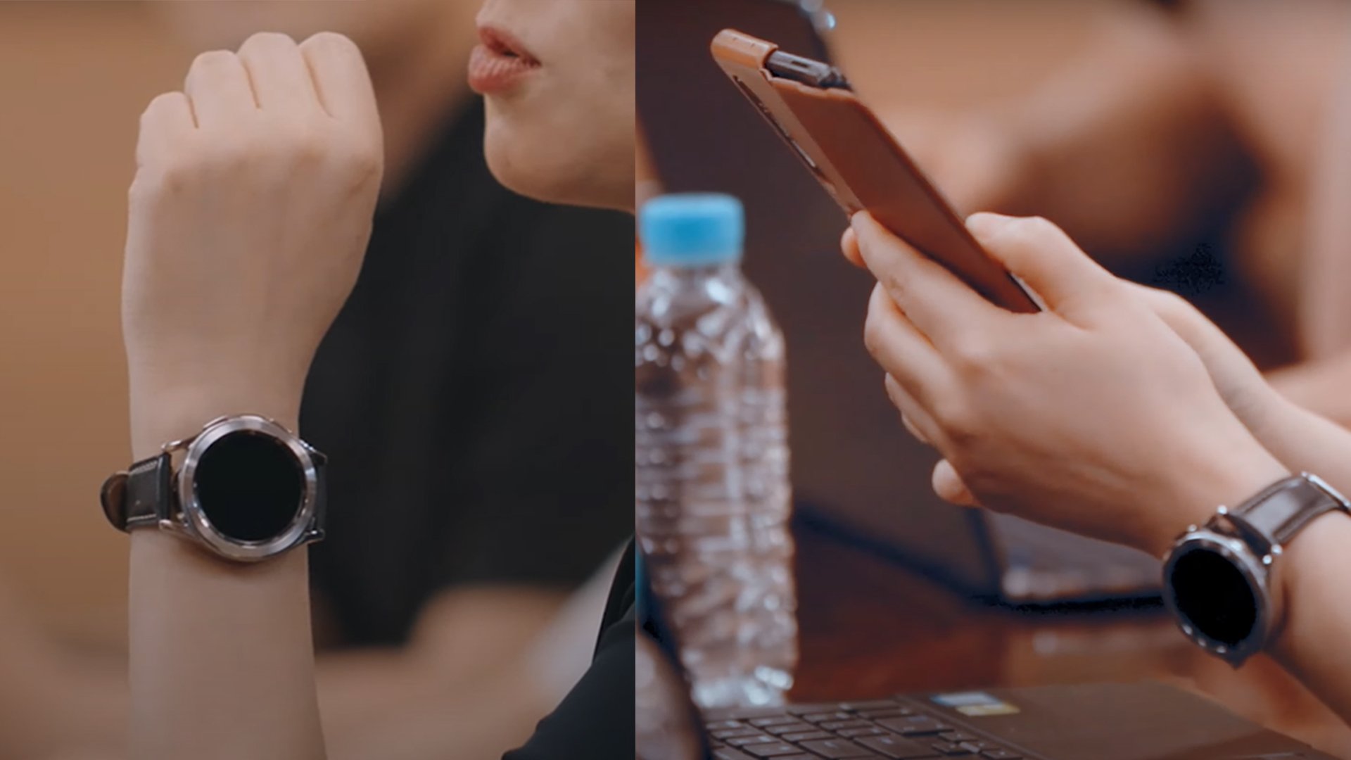 Na esquerda, o Galaxy Watch 4 Classic; na direita, o Galaxy Fold 3. (Fonte: Samsung / Divulgação)