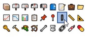 O atual emoji do clipe de papel nos serviços da Microsoft.