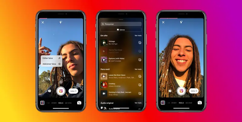 Após gravar um trecho com um áudio, aparecerá uma mensagem na tela avisando para adicionar uma nova faixa. (Fonte: Instagram)