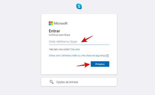 Página de login.