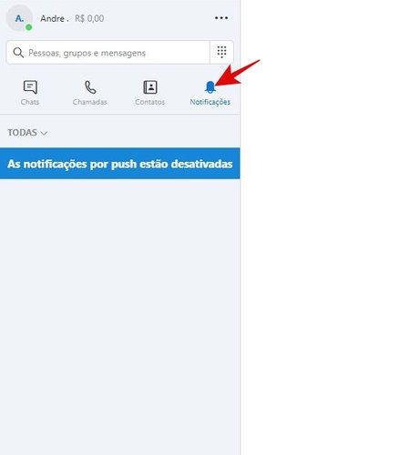 Notificações recebidas.