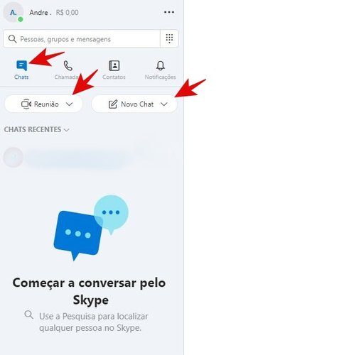 Outras opções de conversa.