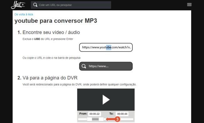 O Yout também oferece duas formas de efetuar os downloads.