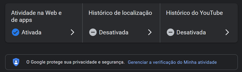 Exemplo do link para a configuração da nova proteção