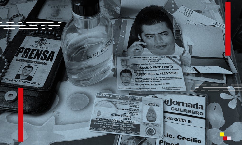 Dados do repórter mexicano Cecilio Pineda Birto, assassinado em 2017, constam na lista vazada.