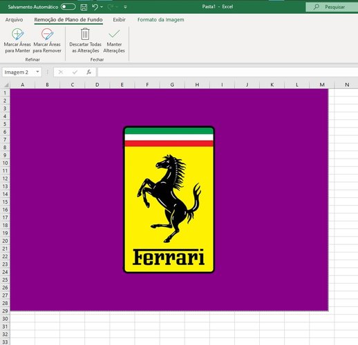 Toda a área da cor roxa será removida da sua imagem