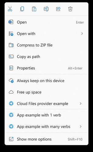 Menu acionado com o botão direito do mouse foi simplificado. (Fonte: Windows/Reprodução)