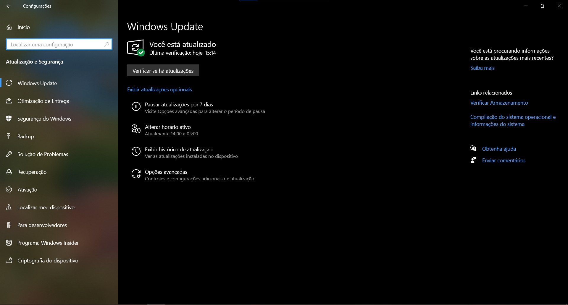 Windows Update, no Windows 10. (Fonte: Windows 10, TecMundo)