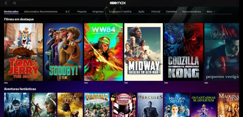 Catálogo de filmes do HBO Max está recheado de grandes sucessos do cinema. (HBO Max/Reprodução)