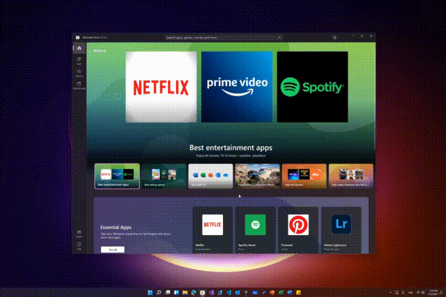 As novas animações da Microsoft Store