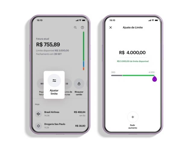 O ajuste de limite é realizado no app do Nubank.