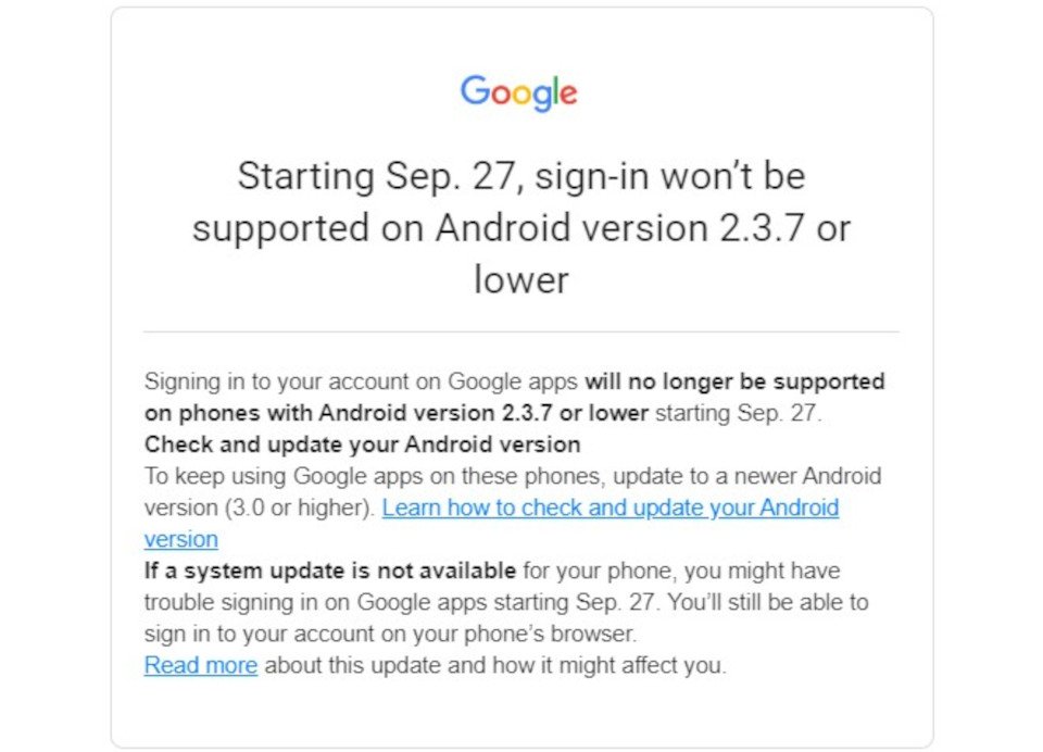 Google está solicitando os usuários para atualizarem sistemas de dispositivos. (Fonte: Bleeping Computer/Reprodução)