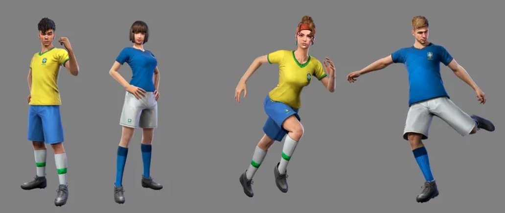 As skins baseadas nos uniformes da Seleção.