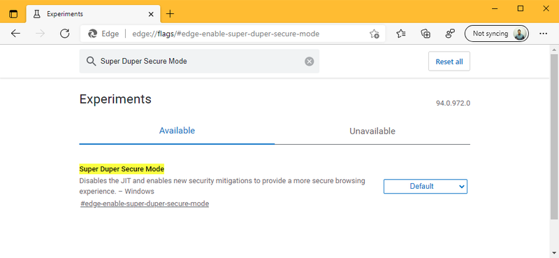 O Super Duper Secure Mode é um experimento da Microsoft.