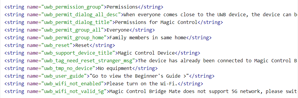 Códigos do Mi Home falam sobre o Magic Control Bridge e tecnologia UWB.