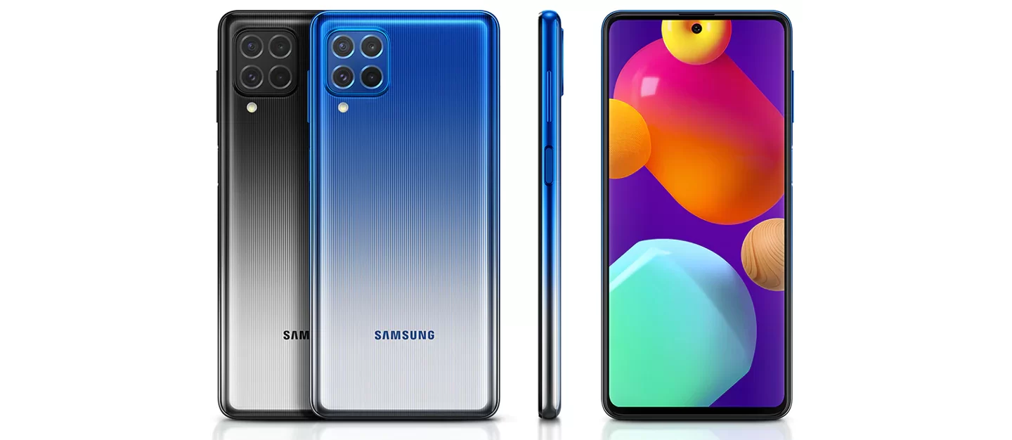 O Galaxy M62 está disponível em 2 cores, em um estilo degradê