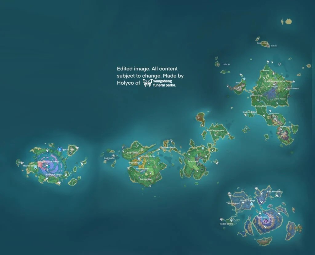 Possível mapa de Inazuma
