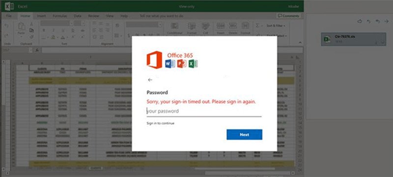 Cibercriminosos simulam tela de login do Office 365 para capturar senhas de usuários. (Fonte: Microsoft/Reprodução)
