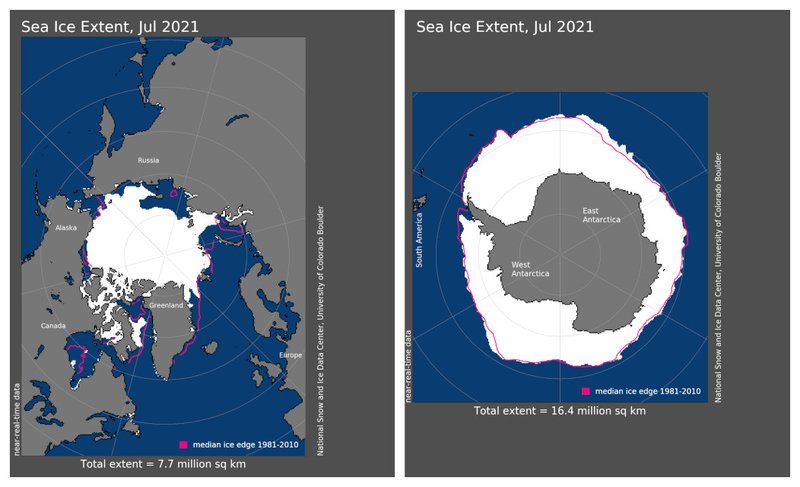Efeitos do aquecimento global foram sentidos nos polos Norte e Sul (Fonte: NOAA/Reprodução)