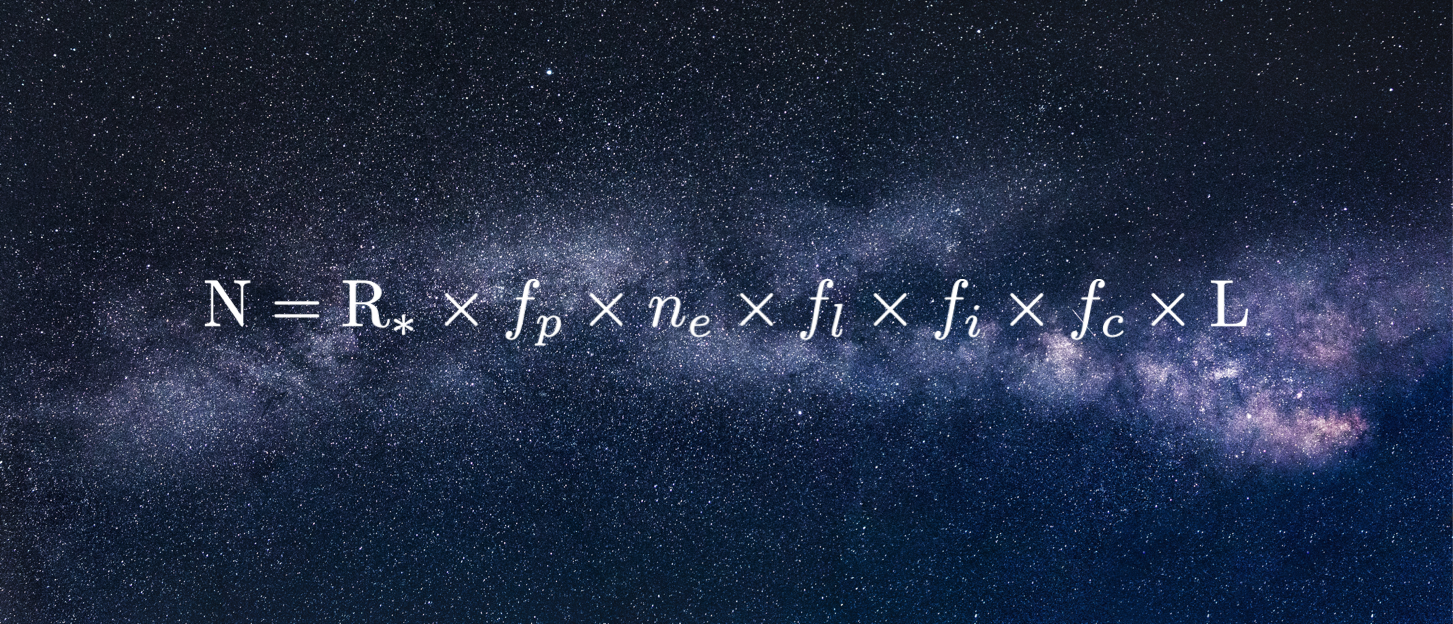 A expressão matemática da equação de Drake.