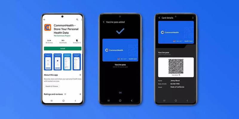 Exemplo de como serão exibidas as informações da vacina no Samsung Pay.