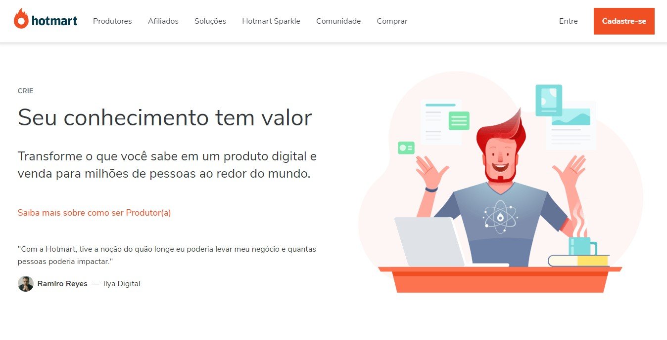 A Hotmart é referência na comercialização de produtos voltados para a educação à distância