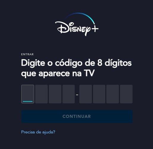 Neste espaço, coloque o mesmo código que aparece na sua TV para associar o dispositivo